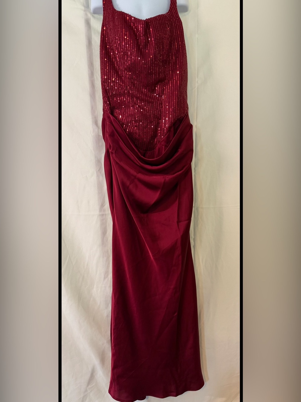 Women’s burgundy Sequin Evening Dress